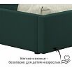 Кровать Bonna с матрасом велюр изумруд С П/М 900x2000, ортопедическое основание, изголовье мягкое