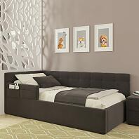 Кровать Bonna велюр шоколад с подъемным механизмом 900x2000, ортопедическое основание, изголовье мягкое