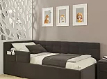Кровать Bonna велюр шоколад С П/М 900x2000, ортопедическое основание, изголовье мягкое