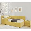 Кровать Bonna с матрасом велюр желтый С П/М 900x2000, ортопедическое основание, изголовье мягкое