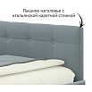 Кровать Bonna с матрасом велюр серый без П/М 900x2000, изголовье мягкое