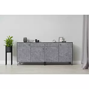 Оливия Комод (Мрамор Глянец, Графит)