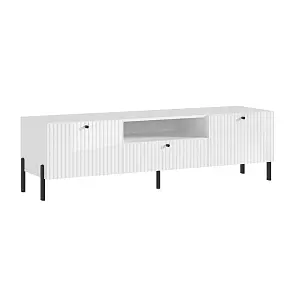 Оливия Тумба ТВ (малая) (Белый Глянец, Белый)