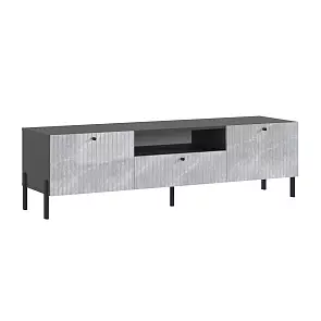 Оливия Тумба ТВ (малая) (Мрамор Глянец, Графит)