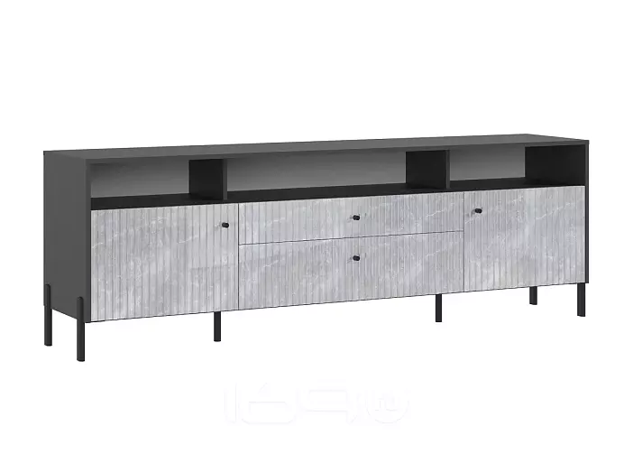 Оливия Тумба ТВ (Мрамор Глянец, Графит)