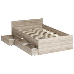 Кровать Орион без обивки сонома без подъёмного механизма 2000x2000 без ортопедического основания изголовье жесткое