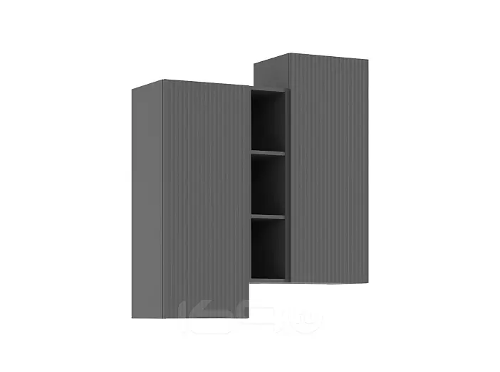 Оскар Шкаф подвесной комбинированный (Графит Софт NEW, Графит)