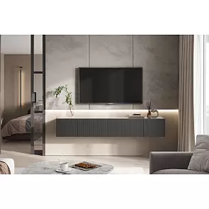 Оскар Тумба ТВ (Графит Софт NEW, Дуб Крафт Белый)