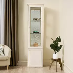 Парма (гостиная) Пенал стекло (Сандал светлый)