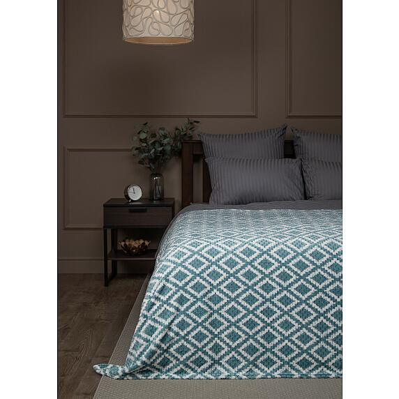 Плед TexRepublic Deco Lux Ромбы Фланель 150х200 см Зеленый