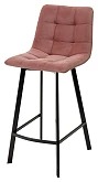 

Полубарный стул CHILLI-QB SQUARE розовый #15, велюр/чёрный каркас (H=66cm)