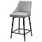Полубарный стул ПАРКЕР 360 град. поворот. H-09 Светло-серый, велюр / черный каркас