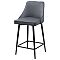 Полубарный стул ПАРКЕР 360 град. поворот. H-14 Серый, велюр / черный каркас