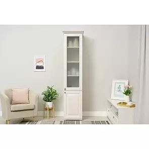 Престиж-1 (гостиная) Пенал со стеклом (Сандал светлый)