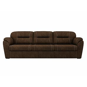 Диван прямой Бостон Велюр Коричневый, отстрочка контрастная