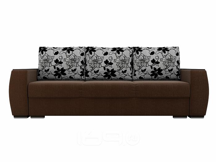 Диван прямой Брион Рогожка Коричневый  Коричневые подушки