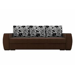 Диван прямой Брион Рогожка Коричневый  Коричневые подушки