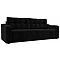 Прямой диван Лиссабон Велюр Черный