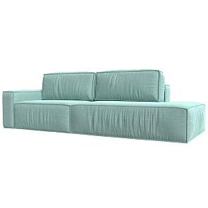 Прямой диван Прага модерн подлокотник слева, рогожка, berat  ментоловый