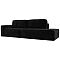 Прямой диван Прага модерн подлокотник слева, велюр, черный Прямой диван Прага модерн подлокотник слева, велюр, черный