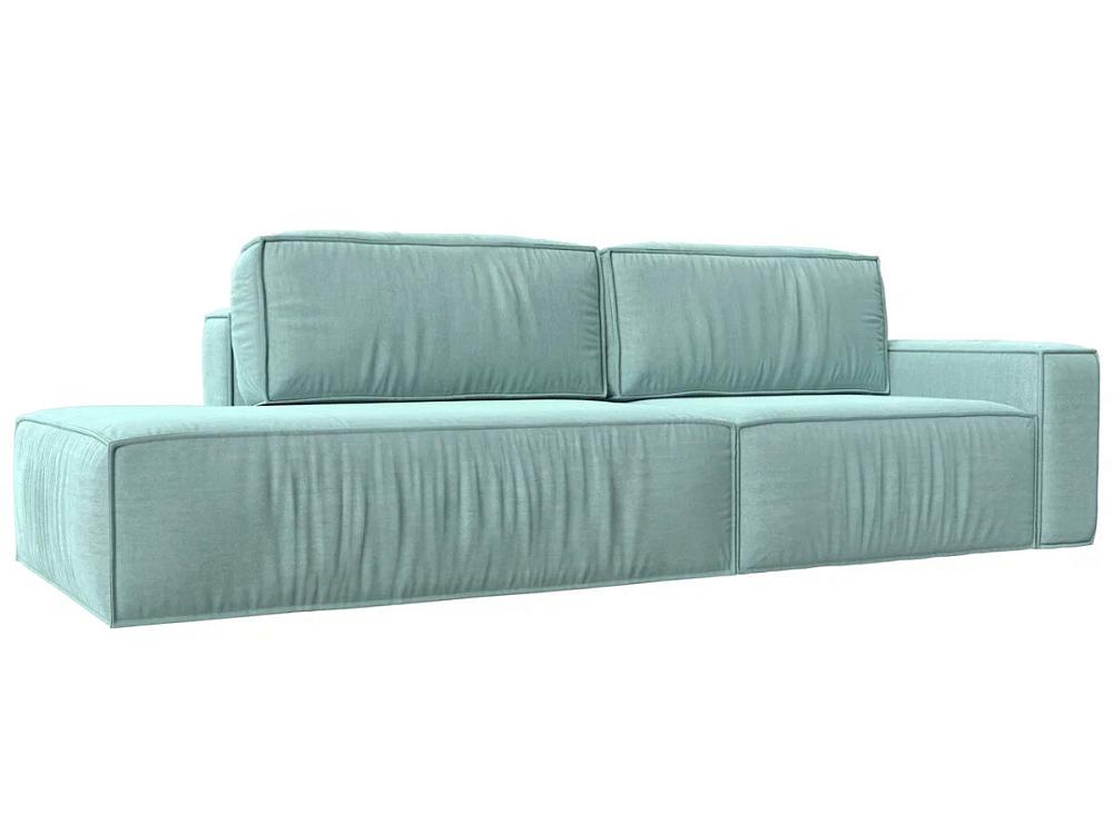 

Прямой диван Прага модерн подлокотник справа, рогожка, berat ментоловый