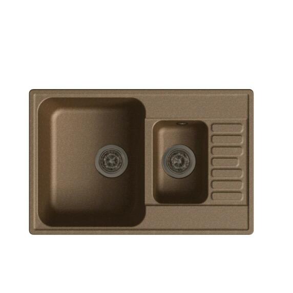 QUARZ (ECO-21К) Мойка 1.5-чаш+кр. 740*480 (терракот)  Выставочный образец Бутово