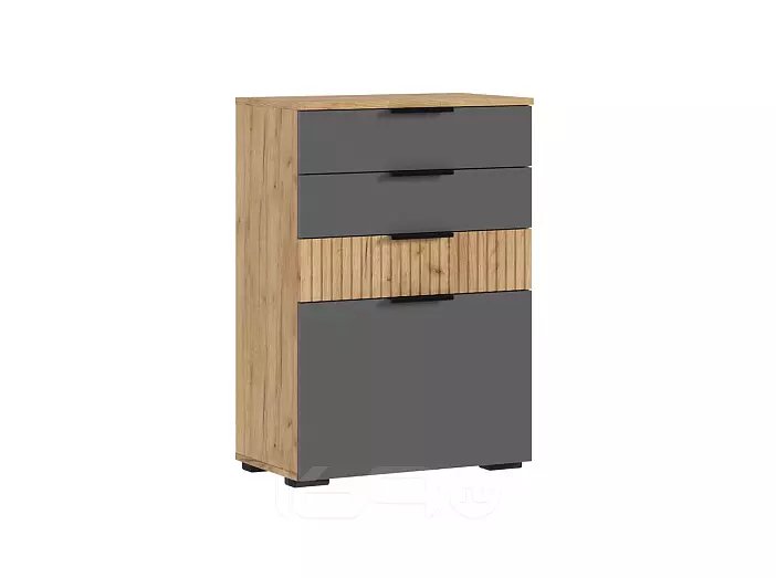 Роджина Комод (600) (Графит/Дуб Крафт, Дуб Крафт (КРОМКА ДУБ СОНОМА))