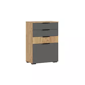 Роджина Комод (600) (Графит/Дуб Крафт, Дуб Крафт (КРОМКА ДУБ СОНОМА))