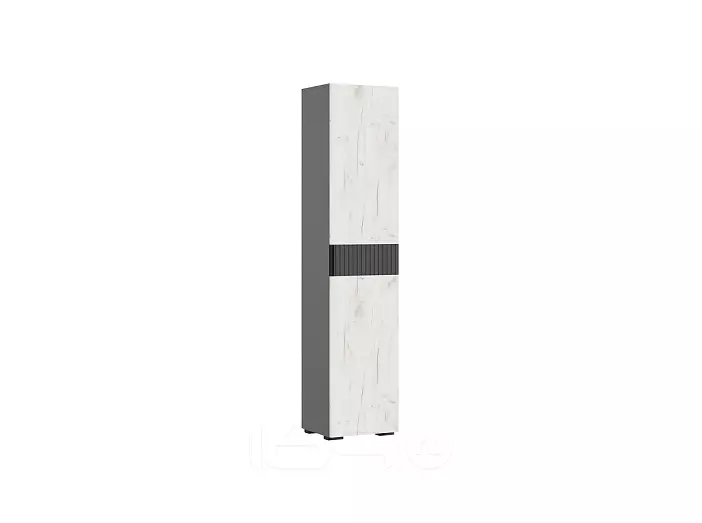 Шкаф 400x348x1826 Роджина Дуб крафт белый, Графит Софт NEW/графит ЛДСП