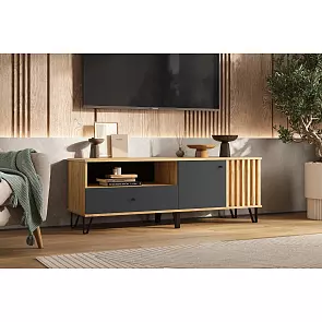 Роджина Тумба ТВ (1500) (Графит, Дуб Крафт)