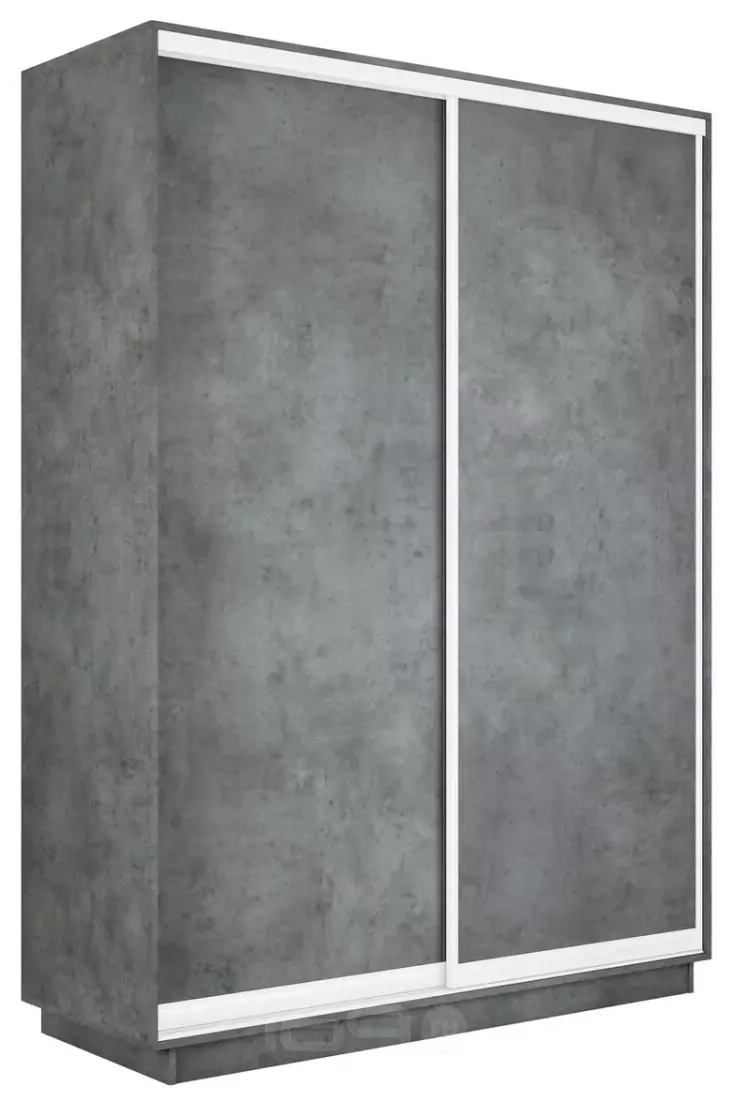 Шкаф Экспресс 2 2-х дверный Дуо ЛДСП (Белый профиль) Бетон 1200x2200x450