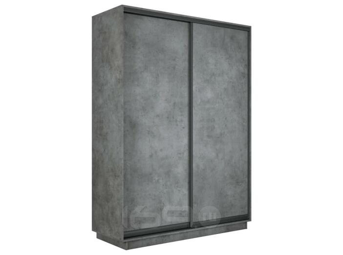 Шкаф Экспресс 2 2-х дверный Дуо ЛДСП (Чёрный профиль) Бетон 1200x2200x450
