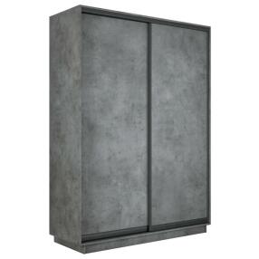 Шкаф Экспресс 2 2-х дверный Дуо ЛДСП (Чёрный профиль) Бетон 1200x2400x600