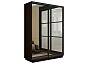 Шкаф Экспресс 2 2-х дверный Дуо Зеркало (Чёрный профиль) Венге 1600x2200x600