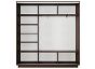 Шкаф Экспресс 2 3-х дверный Трио ЛДСП (Бронзовый профиль) Венге 1800x2400x450