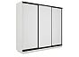 Шкаф Экспресс 2 3-х дверный Трио ЛДСП (Чёрный профиль) Белый снег 2100x2400x450