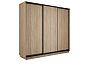 Шкаф Экспресс 2 3-х дверный Трио ЛДСП (Чёрный профиль) Дуб Сонома 2100x2200x450