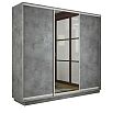 Шкаф-купе 2100x600x2400 Экспресс 2 Бетон зеркало, ЛДСП