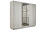 Шкаф Экспресс 2 3-х дверный Трио ЛДСП Зеркало ЛДСП (Серебряный профиль) Ясень Анкор светлый 2400x2400x600
