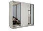 Шкаф Экспресс 2 3-х дверный Трио Зеркало ЛДСП Зеркало (Серебряный профиль) Ясень Анкор светлый 2100x2200x450