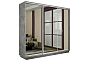 Шкаф Экспресс 2 3-х дверный Трио Зеркало (Серебряный профиль) Бетон 1800x2400x450