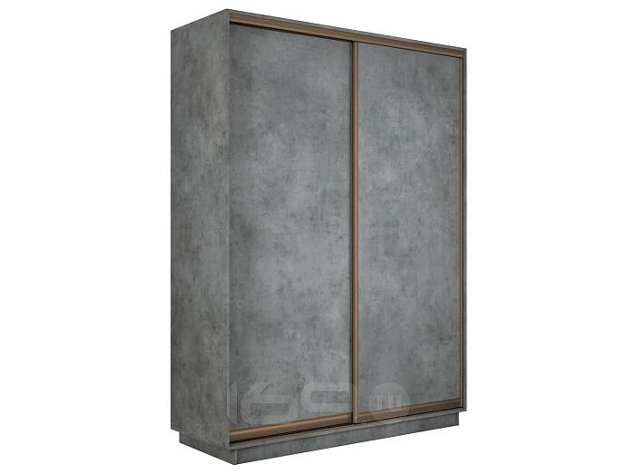 Шкаф Экспресс 2 Широкий 2-х дверный Дуо ЛДСП (Бронзовый профиль) Бетон 1800*2400*600