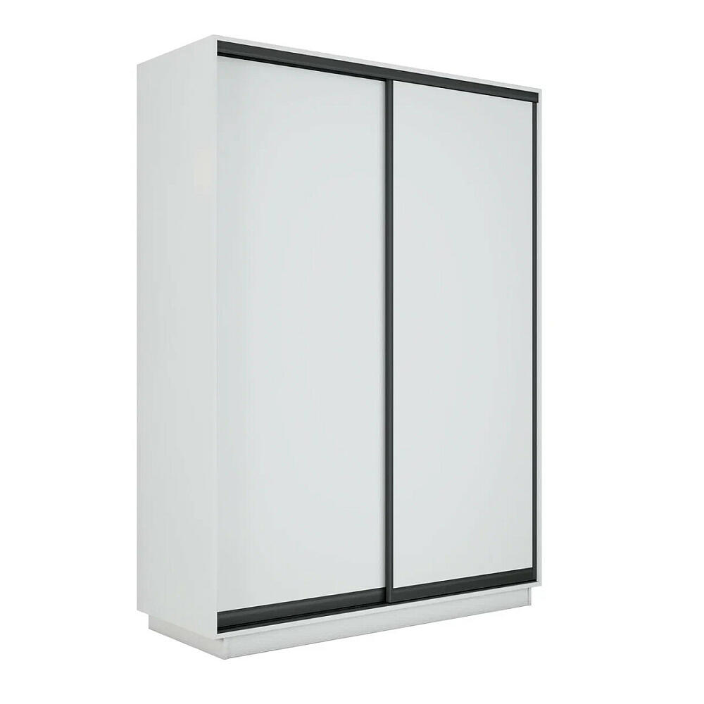 

Шкаф Экспресс 2 Широкий 2-х дверный Дуо ЛДСП (Чёрный профиль) Белый снег 1800*2400*450