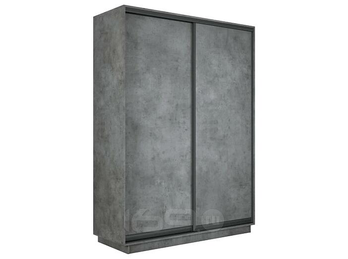 Шкаф Экспресс 2 Широкий 2-х дверный Дуо ЛДСП (Чёрный профиль) Бетон 1800*2200*600