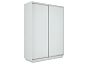 Шкаф Экспресс 2 Широкий 2-х дверный Дуо ЛДСП (Серебряный профиль) Белый снег 1800*2200*600