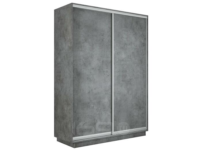 Шкаф Экспресс 2 Широкий 2-х дверный Дуо ЛДСП (Серебряный профиль) Бетон 1800*2400*600