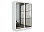 Шкаф Экспресс 2 Широкий 2-х дверный Дуо Зеркало (Белый профиль) Белый снег 1800*2400*450