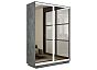 Шкаф Экспресс 2 Широкий 2-х дверный Дуо Зеркало (Белый профиль) Бетон 1800*2200*600