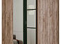 Шкаф Экспресс 2 Широкий 2-х дверный Дуо Зеркало ЛДСП (Бронзовый профиль) Дуб Крафт Табачный 1800*2200*600