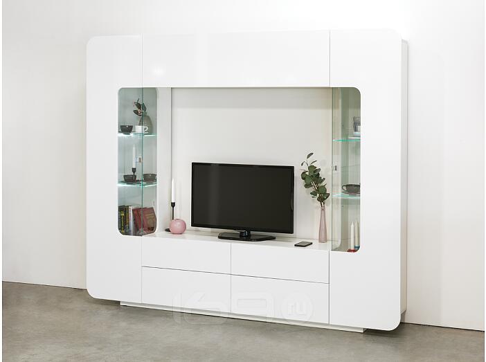 Шкаф комбинированный Румба-2 13.07 Белый, белый глянец